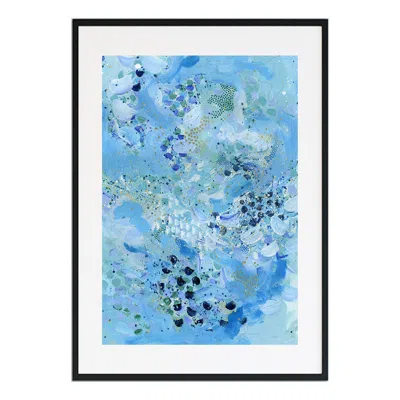 Jessica Slack Studio Blue / White / Silver Walking In A Winter Wonderland: Large Abstract Print In Blue