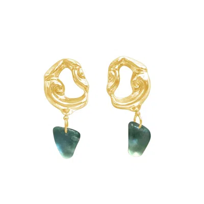 Glasstyk Women's Nazare Earrings Gold Green In Green