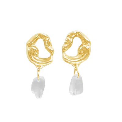 Glasstyk Women's Nazare Earrings Gold White In White