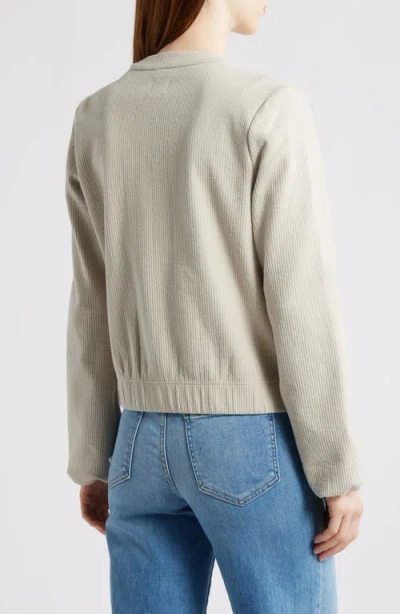 Nic + Zoe Nic+zoe Cord Knit Bomber Jacket In White
