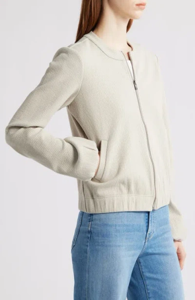 Nic + Zoe Nic+zoe Cord Knit Bomber Jacket In White