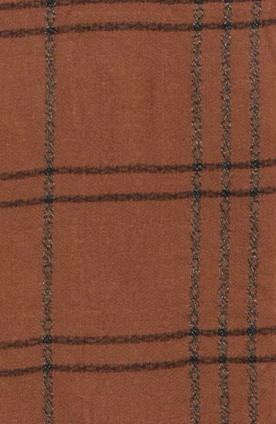 Vince Camuto Geo Pattern Fringe Square Scarf In Brown