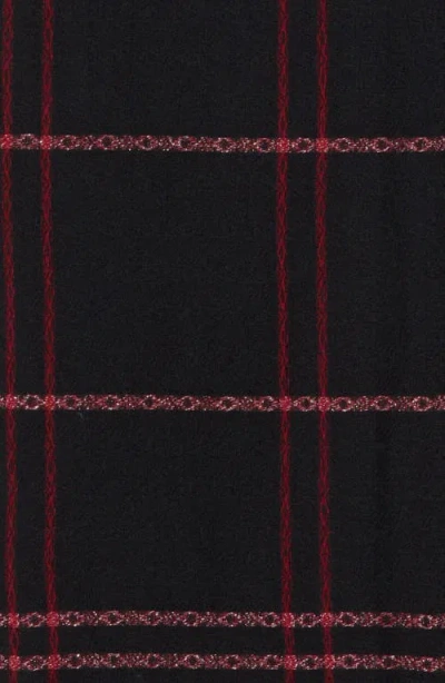 Vince Camuto Geo Pattern Fringe Square Scarf In Black