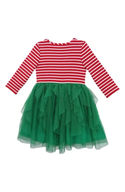 Zunie Kids' Santa Appliqué Dress In Multi
