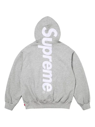 Supreme Logo Appliqué Hoodie In Gray