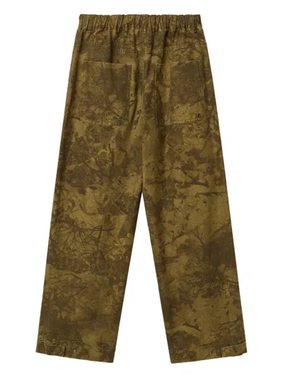 Low Classic Drawstring Camouflage Trousers In Brown
