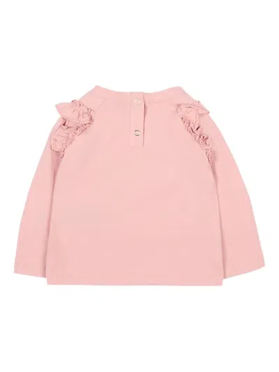 Trussardi Junior Ruffled Long-sleeve T-shirt In Pink