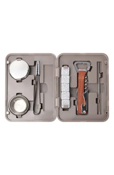 Brookstone Travel Bar Set In Brown