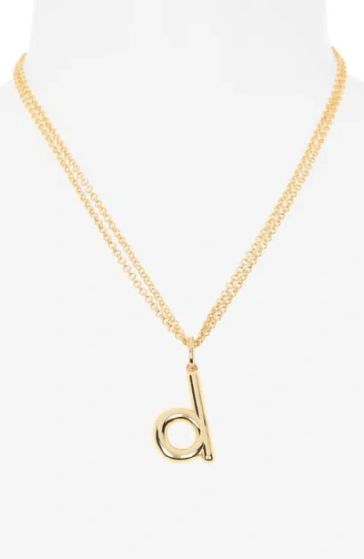 Leith Lowercase Initial Bubble Pendant Necklace In Gold