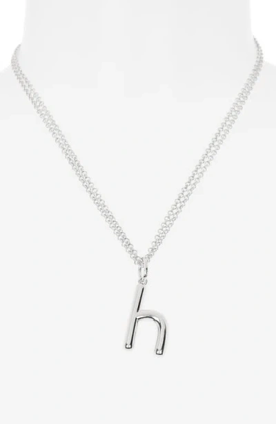 Leith Lowercase Initial Bubble Pendant Necklace In Metallic