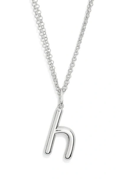 Leith Lowercase Initial Bubble Pendant Necklace In Metallic