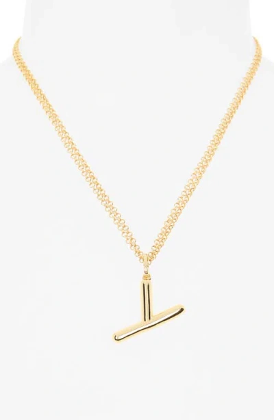 Leith Lowercase Initial Bubble Pendant Necklace In Gold
