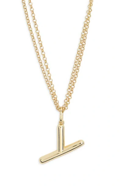 Leith Lowercase Initial Bubble Pendant Necklace In Gold