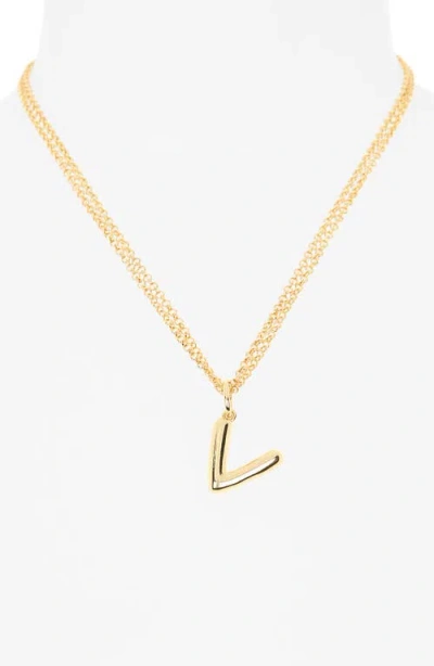 Leith Lowercase Initial Bubble Pendant Necklace In Gold