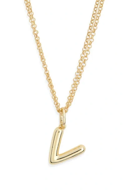 Leith Lowercase Initial Bubble Pendant Necklace In Gold