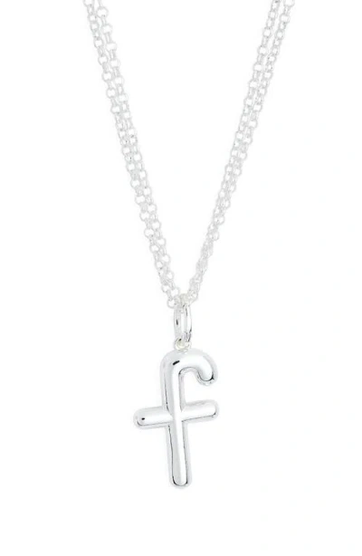 Leith Lowercase Initial Bubble Pendant Necklace In Blue