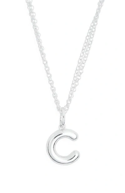 Leith Lowercase Initial Bubble Pendant Necklace In Metallic
