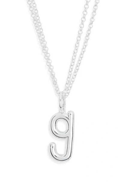 Leith Lowercase Initial Bubble Pendant Necklace In Metallic