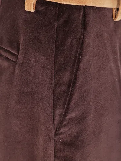 Marni Velvet Trousers With Pockets And Loops In Brown