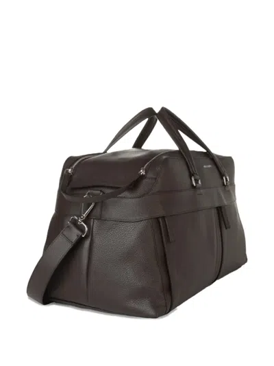 Orciani Borsone Micron In Pelle Tracolla In Brown