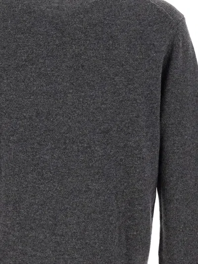 Lacoste Embroidered Crew-neck Sweater In Gray