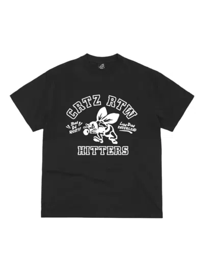 Corteiz The Hitters Graphic-print Cotton T-shirt In Black