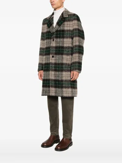 Drykorn Soleno Plaid Buttoned Coat In Brown