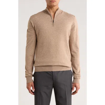 Robert Barakett Daniel Half Zip Pullover Sweater In Brown