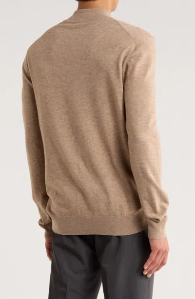 Robert Barakett Daniel Half Zip Pullover Sweater In Brown