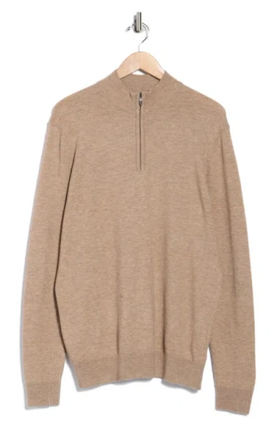 Robert Barakett Daniel Half Zip Pullover Sweater In Brown