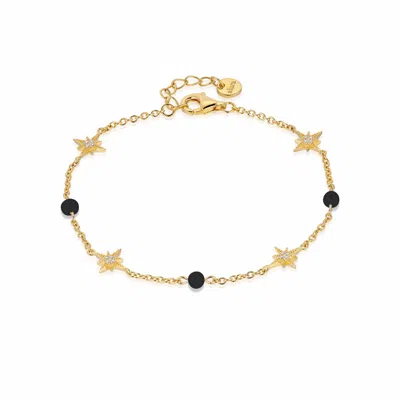 Alura Copenhagen Jewellery Women's Black / Gold Venus Star Bracelet With Onyx In Multi