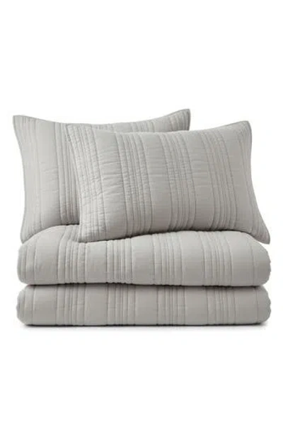 Stone Cottage Whitehills 144 Thread Count Cotton Quilt Set In Gray