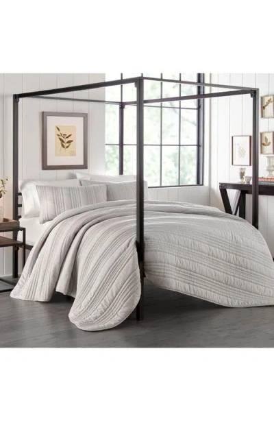 Stone Cottage Whitehills 144 Thread Count Cotton Quilt Set In Gray