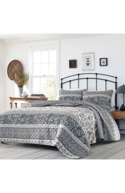 Stone Cottage Abbey 136 Thread Count Cotton Quilt Set In Gray