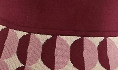 Nina Leonard Mock Neck Long Sleeve Sweater Dress In Burgundy