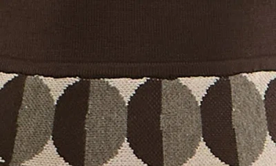 Nina Leonard Mock Neck Long Sleeve Sweater Dress In Brown