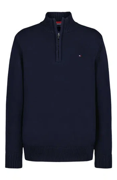Tommy Hilfiger Boys 2t-7 Quarter-zip Sweater In Blue