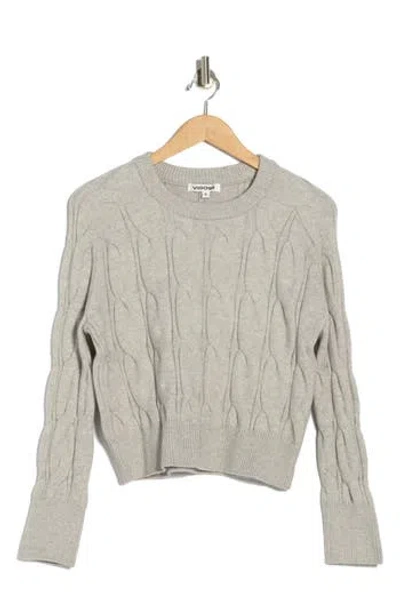 Vigoss Cable Stitch Crewneck Sweater In Gray