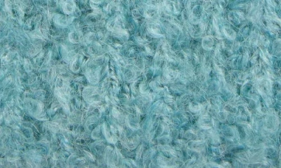 Tasha Colorblock Faux Fur Pom Bouclé Beanie In Blue