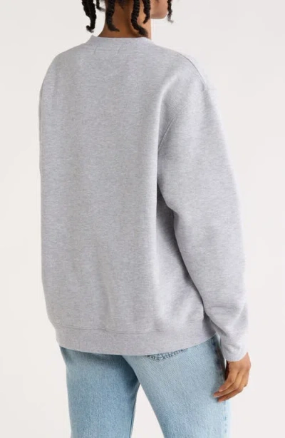 Vinyl Icons Bow Graphic Fleece Sweatshirt In Gray