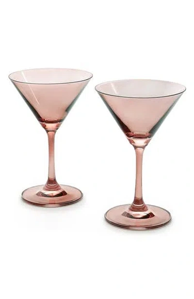 Godinger Veneto Set Of 2 Martini Glasses In Pink