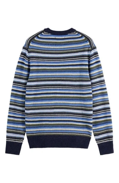 Scotch & Soda Stripe Soft Knit Crewneck Sweater In Multi