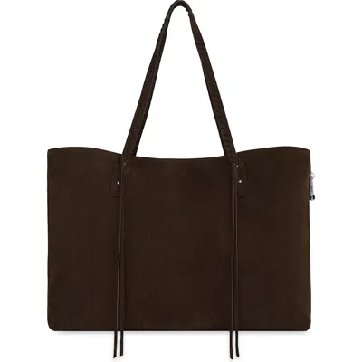 Rebecca Minkoff Mae Suede Tote Bag In Burgundy