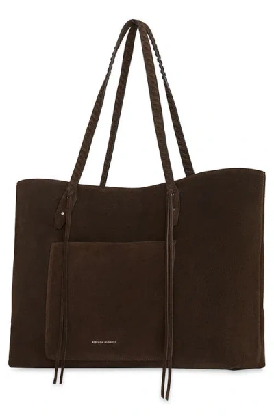 Rebecca Minkoff Mae Suede Tote Bag In Burgundy