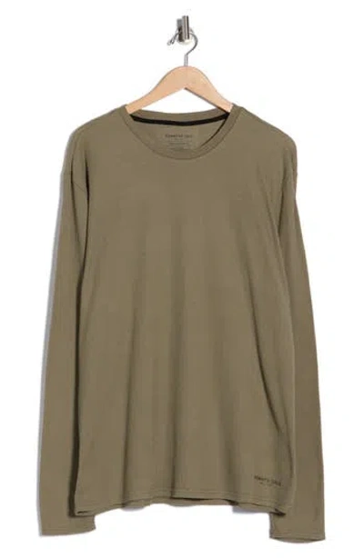 Kenneth Cole New York Long Sleeve Waffle Knit Sleep T-shirt In Green