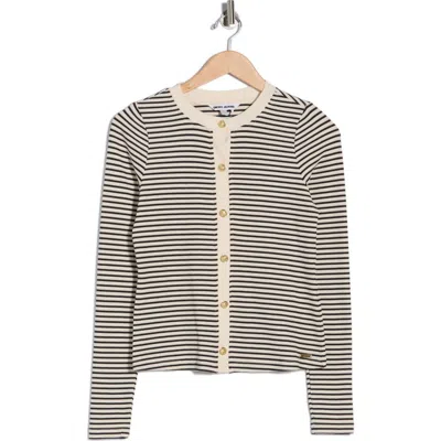 Dkny Jeans Women's Striped Button-front Cardigan In Neutral