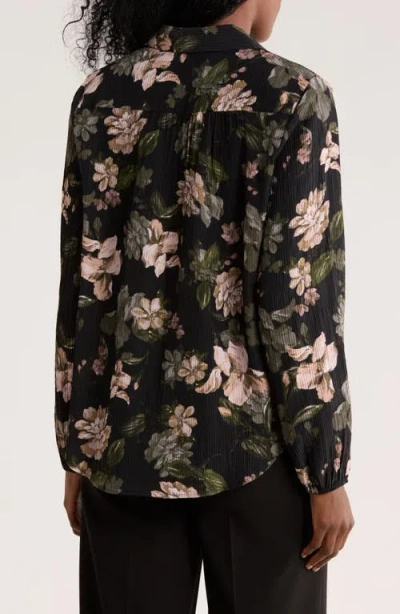 Dr2 By Daniel Rainn Textured Split Neck Top In Multi