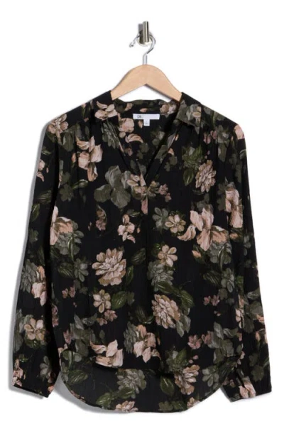 Dr2 By Daniel Rainn Textured Split Neck Top In Multi