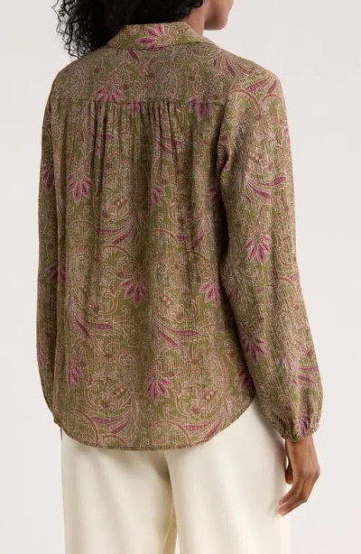 Dr2 By Daniel Rainn Textured Split Neck Top In Multi