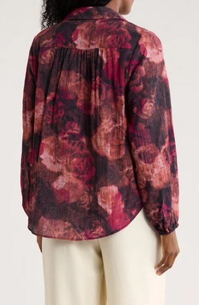 Dr2 By Daniel Rainn Textured Split Neck Top In Multi